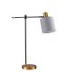 SE21-GM-36-SH1 ADEPT TABLE LAMP Gold Matt and Black Metal Table Lamp Grey Shade+ HOMELIGHTING 77-8337
