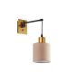 SE21-GM-9-SH3 ADEPT WALL LAMP Gold Matt and Black Metal Wall Lamp Brown Shade+ HOMELIGHTING 77-8356