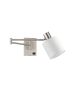 SE21-NM-52-SH1 ADEPT WALL LAMP Nickel Matt Wall lamp with Switcher and White Shade+ HOMELIGHTING 77-8372