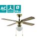 Ανεμιστήρας Οροφής Ø106,6x40,4cm Φωτισμό 1xE27 50W AC 220-240V,50Hz 3 Ταχύτητες Μπρονζέ-Ξύλο Eglo Tiggano 35039