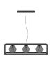 Κρεμαστό Φωτιστικό L110xH150cm Τρίφωτη Ράγα 3xE27 Μαύρο Μέταλλο-Γκρι Γυαλί Eglo Arangona 390215