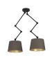 Κρεμαστό Φωτιστικό Σπαστή Ανάρτηση max88,5xHmax129cm Δίφωτο 2xE27 Ύφασμα-Καπουτσίνο-Μαύρο-Ορείχαλκος Eglo Pistunio 390199