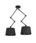 Κρεμαστό Φωτιστικό Σπαστή Ανάρτηση max88,5xHmax129cm Δίφωτο 2xE27 Ύφασμα-Μαύρο Eglo Pistunio 390113