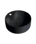 Νιπτήρας Επικαθήμενος Ø46x15,5cm με οπή Μπαταρίας Πορσελάνη Ceramita Ring Black Matt