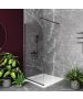 Orabella Serena Black matt H185 120 cm - Καμπίνα ελεύθερης τοποθέτησης με βραχίονα στήριξης τοίχου 30509