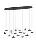Κρεμαστό Φωτιστικό 148x26x220cm Led 17x3w Μαύρα Πουλιά Eglo Paratebueno 390353