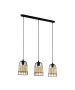 Φωτιστικό Κρεμαστό σε Ράγα L880xH1100mm 3xE27 Μαύρο Ράταν Eglo Anwick 43313