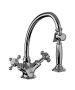 Horus Éloise Classic Collection - Mono Kitchen Mixer, with Deck Side Handspray / No Waste - Polished Nickel 02.123-NB