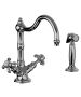 Horus Montmartre Classic Collection - Mono Kitchen Mixer with Deck Side Handspray / No Waste - Matt Nickel 07.123-NM