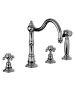 Horus Montmartre Classic Collection - 3-hole Kitchen Mixer with Deck Side Handspray / No Waste - Matt Nickel 07.124-NM
