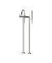 Horus Minoé Contemporary Collection - Complete Thermostatic Bath-shower Mixer with Pipes for Free Standing Bath - Satin Brass 49.798-LS