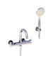 Horus Canopée Contemporary Collection - Complete Set Exposed Thermostatic Wall Bathshower Mixer - Metal Gun 60.714-CF