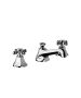 Horus Ascott Classic Collection - 3 Hole Basin Set Small Spout with Pop-up Waste, Flexible Hoses - Polished Nickel 62.260-NB