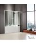 Συρόμενη διπλή πόρτα καμπίνας μπανιέρας AXIS 160 ύψους 140εκ. ρυθμιζόμενη από 157 έως 161εκ. Clear Chrome SLB2X160T-100