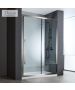Συρόμενη πόρτα καμπίνας ντουζιέρας Noxx 140 ύψους 200εκ.  ρυθμιζόμενη από 137 έως 139εκ. Devon Clean Glass AISI304 PVD Black Brushed SLN140C-411
