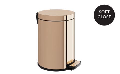 Χαρτοδοχείο 6lt Soft Close W80xD100xH410mm Rose Gold Gloss PVD Verdi 5910051