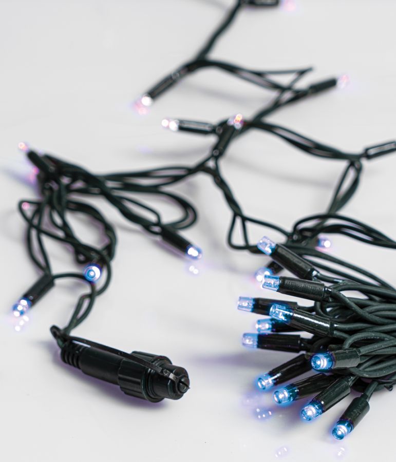 100Led Rubber Λαμπάκια Επεκτεινόμενα Με Πράσινο Καλώδιο/Μπλέ Λαμπάκι ,Ip65 Στεγανό,(10cm Απόσταση) 10 Μέτρα Lianos 63408