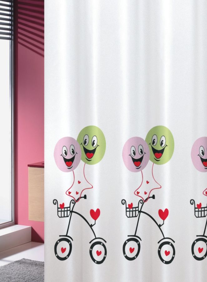 Κουρτίνα Μπάνιου Μ180xΥ200εκ.Υφασμάτινη Polyester Joy Bath Ballons Multi 002-000021