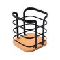 Θήκη για Κουτάλες Μεταλλική Μαύρη 12x12x14.5cm  Estia Home Art Bamboo Essentials 01-13219