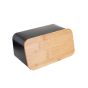 Ψωμιέρα Μεταλλική Μαύρη με Καπάκι 34,5x19x17cm Estia Home Art Bamboo Essentials 01-12861