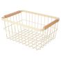 Καλάθι Οργάνσης 33x22x15cm Μεταλλικό με Ξύλινες Λαβές Estia Home Art Allure Ivory 01-24734