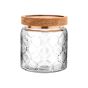 Δοχείο Αποθήκευσης Γυάλινο Ανάγλυφο 500ml 11x10cm με Καπάκι Κλιπ Estia Home Art Allure 01-23591