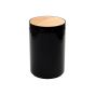 Χαρτοδοχείο 5lt Ø18cm Πλαστικό Μαύρο Γυαλιστερό με καπάκι παλλόμενο Bamboo Estia Home Art 02-3876