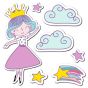 Unicorns Princess αυτοκόλλητα με μήνυμα τοίχου M Ango 11113