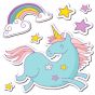 Unicorns Princess αυτοκόλλητα με μήνυμα τοίχου M Ango 11113