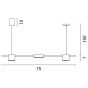 ΦΩΤΙΣΤΙΚΟ ΚΡΕΜΑΣΤΟ 3ΦΩΤΟ LED 24W 75X150 ΜΑΥΡΟ ARTE ILLUMINA Eurolamp 144-10000