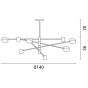 ARTE ILLUMINA ΦΩΤΙΣΤΙΚΟ ΚΡΕΜΑΣΤΟ 8ΦΩΤΟ LED 60W 140X57 ΧΡΥΣΟ Eurolamp 144-10008