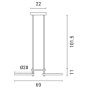 ARTE ILLUMINA ΦΩΤΙΣΤΙΚΟ ΚΡΕΜΑΣΤΟ 3ΦΩΤΟ LED 34W 700X280X250 ΜΑΥΡΟ Eurolamp 144-10030