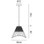 ΦΩΤΙΣΤΙΚΟ ΚΡΕΜΑΣΤΟ ΜΟΝΟΦΩΤΟ Ε27 MAX 40W D36XH28CM RATTAN ARTE ILLUMINA KAI Eurolamp 144-33010
