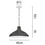 Φωτιστικό Κρεμαστό Ø45xH168cm 1xE27 Rattan Ψάθα Φυσικό Eurolamp 144-33017