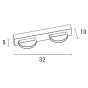 ARTE ILLUMINA ΑΠΛΙΚΑ ΤΟΙΧΟΥ  LED 8W 4000Κ ΟΒΑΛ 2Φ 320X50X100 ΝΙΚΕΛ Eurolamp 144-80002