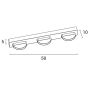 ARTE ILLUMINA ΑΠΛΙΚΑ ΤΟΙΧΟΥ  LED 12W 4000Κ ΟΒΑΛ 3Φ 500X50X100 ΝΙΚΕΛ Eurolamp 144-80003
