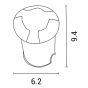 ΦΩΤΙΣΤΙΚΟ ΔΑΠΕΔΟΥ ΕΞΩΤΕΡΙΚΟ 3F LED 3W IP65 85-265V Φ62mm ΜΑΥΡΟ PRO ARTE ILLUMINA Eurolamp 145-52553