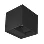 ΑΠΛΙΚΑ ΤΟΙΧΟΥ ΑΛΟΥΜΙΝΙΟΥ CUBE ΜΑΥΡΗ 10W 3CCT 100X100X100 mm ME GLASS DIFUSER ARTE ILLUMINA Eurolamp 145-20250