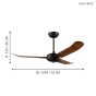 Ανεμιστήρας Οροφής Ø137x51,5cm  AC 220-240V,50Hz Remote Control Μαύρο Ματ-Καφέ Eglo Hoi An 35029