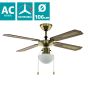 Ανεμιστήρας Οροφής Ø106,6x40,4cm Φωτισμό 1xE27 50W AC 220-240V,50Hz 3 Ταχύτητες Μπρονζέ-Ξύλο Eglo Tiggano 35039