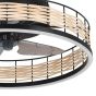 Ανεμιστήρας Οροφής Ø50xH20cm Led 28w 3600lm Tunable 2700-6500K 220-240V,50Hz Μαύρο Ματ-Ράταν Eglo Frana 35148