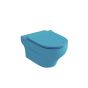 Λεκάνη κρεμαστή με κάλυμμα Urea Αntibacterial Slim Soft Close Olympia Clear Rimless Turquoise Matt 50124-50125