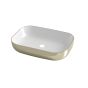 Νιπτήρας Πορσελάνη Επιτραπέζιος 60x42xY14 cm Olympia Metamorfosis White-Gold Orabella 60114