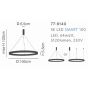 Φωτιστικό Κρεμαστό Μαύρο Μεταλιζέ 100xH100cm Led Smart 64w 2700-6000K 5120lm Homelighting Amaya 77-8140