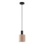 SE21-BL-4-SH3 ADEPT TUBE Black Pendant Brown Fabric Shade+ HOMELIGHTING 77-8519