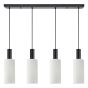 SE21-BL-4-4BL-GL3 ADEPT TUBE Black Pendant White Glass+ HOMELIGHTING 77-8567