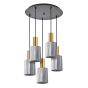 SE21-GM-4-5BL-GL1 ADEPT TUBE Gold Matt Pendant Smoked Glass+ HOMELIGHTING 77-8579