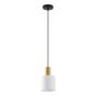 SE21-GM-4-SH1 ADEPT TUBE Gold Matt Pendant White Fabric Shade+ HOMELIGHTING 77-8596
