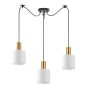 SE21-GM-4-BL3-SH1 ADEPT TUBE Gold Matt Pendant White Fabric Shade+ HOMELIGHTING 77-8598