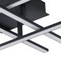 Πλαφονιέρα Οροφής Μέταλλο Μαύρη 500x95mm Led 24w 3000K Eglo Lasana 99316